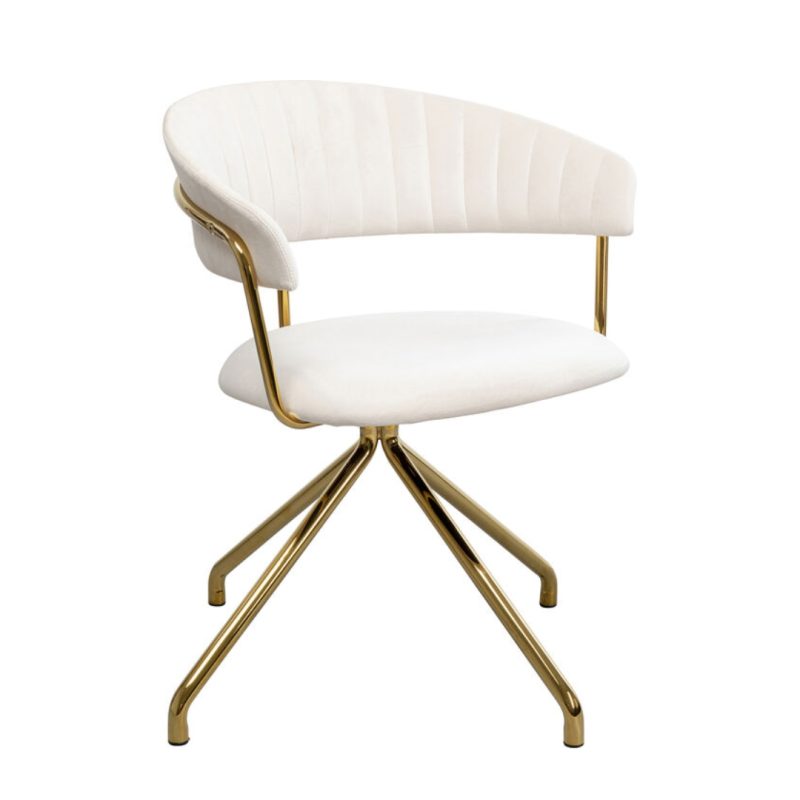 Kare Swivel Chair Belle Velvet Cream (2)