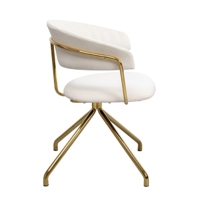 Kare Swivel Chair Belle Velvet Cream (3)
