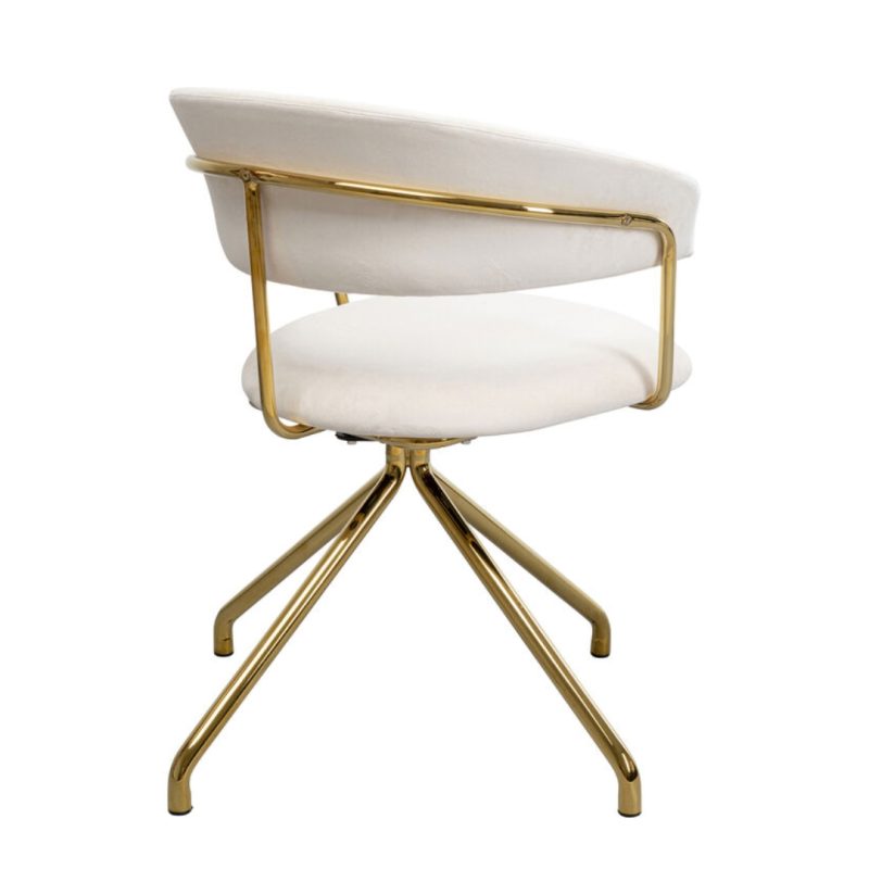 Kare Swivel Chair Belle Velvet Cream (4)