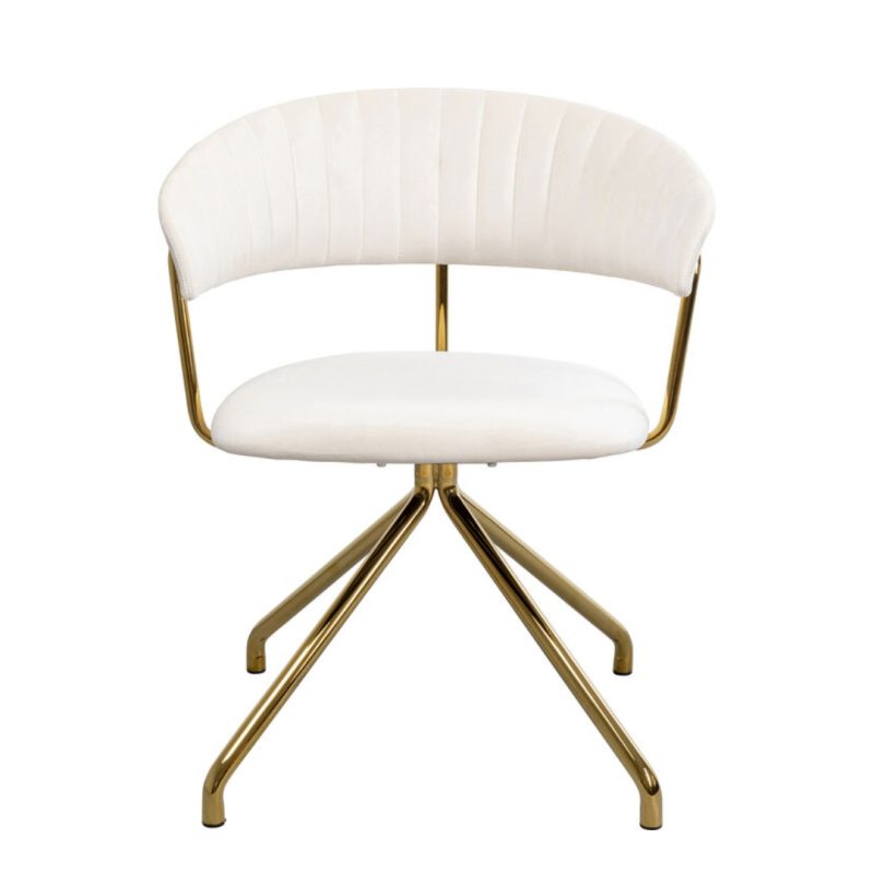 Kare Swivel Chair Belle Velvet Cream