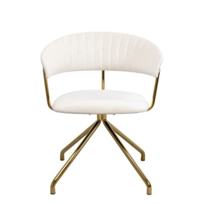 Swivel chair belle velvet cream