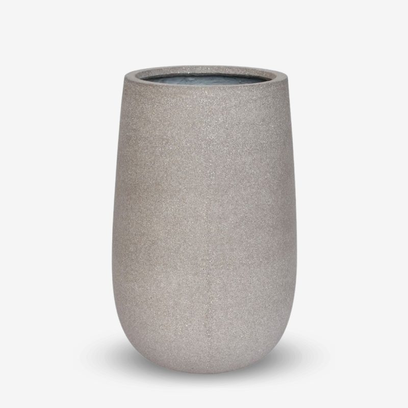 Cement Pot Sedum Brown Ø36x56cm (1)