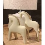 Figurine Jasper Horse Ivory Gold 16x7x20cm (2)