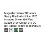 Dritë magnetike varëse e zezë ∅100 (3)