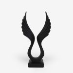 Sculpture black Feathers 15.5x6.5x30cm