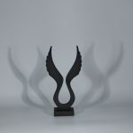 Sculpture black Feathers 15.5x6.5x30cm (2)