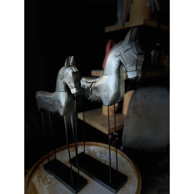 Sculpture Bogo Mango Wood Black 30x7x50cm (2)