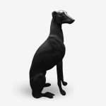 Sculpture Ibiza Dog Glossy Black 30x18.5x52cm