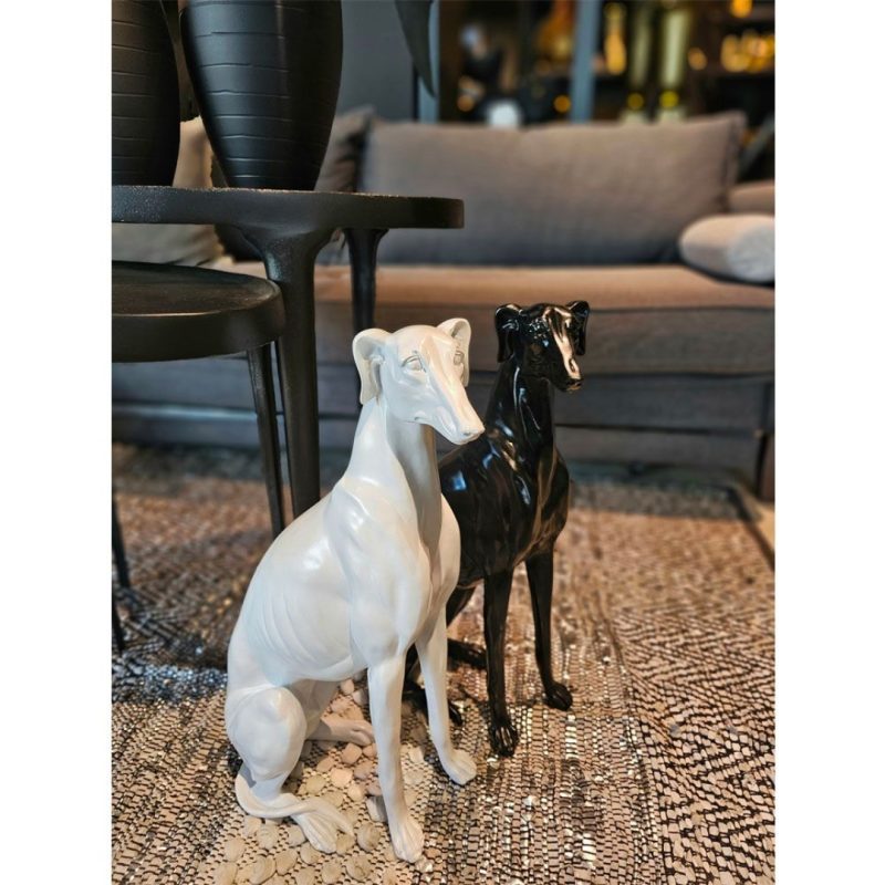 Sculpture Ibiza Dog Glossy White 30x18.5x52cm (2)