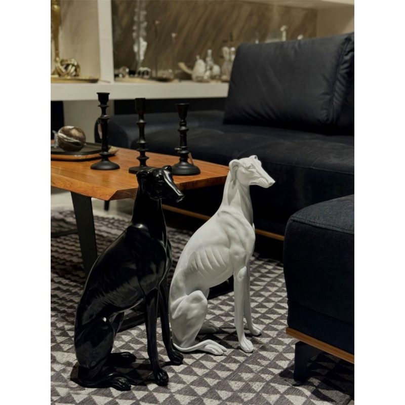 Sculpture Ibiza Dog Glossy White 30x18.5x52cm (3)