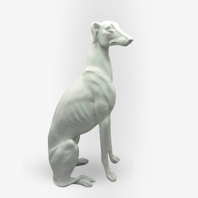 Sculpture Ibiza Dog Glossy White 30x18.5x52cm