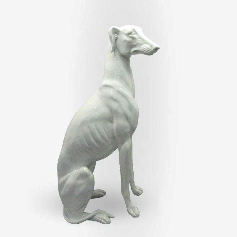 Sculpture Ibiza Dog Glossy White 30x18.5x52cm