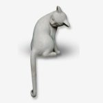 Sculpture Sitting Cat 34x29x80cm