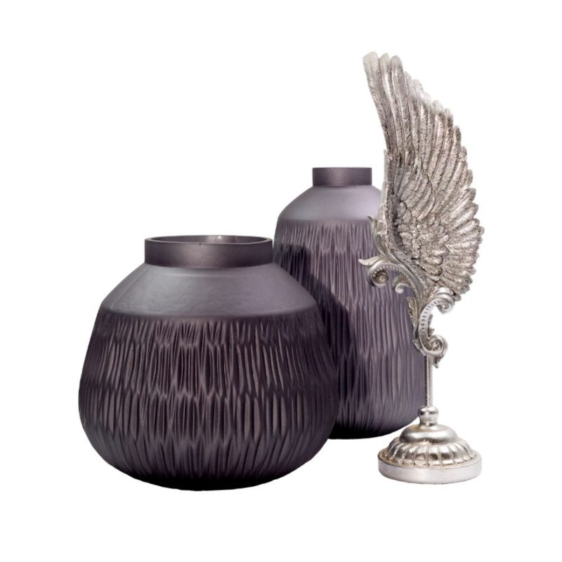 Sculpture Vole Feather Silver 14.5x11x46cm (3)