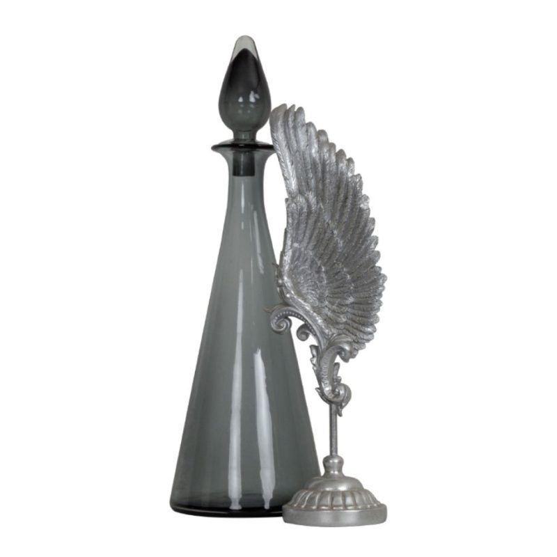 Sculpture Vole Feather Silver 14.5x11x46cm (4)