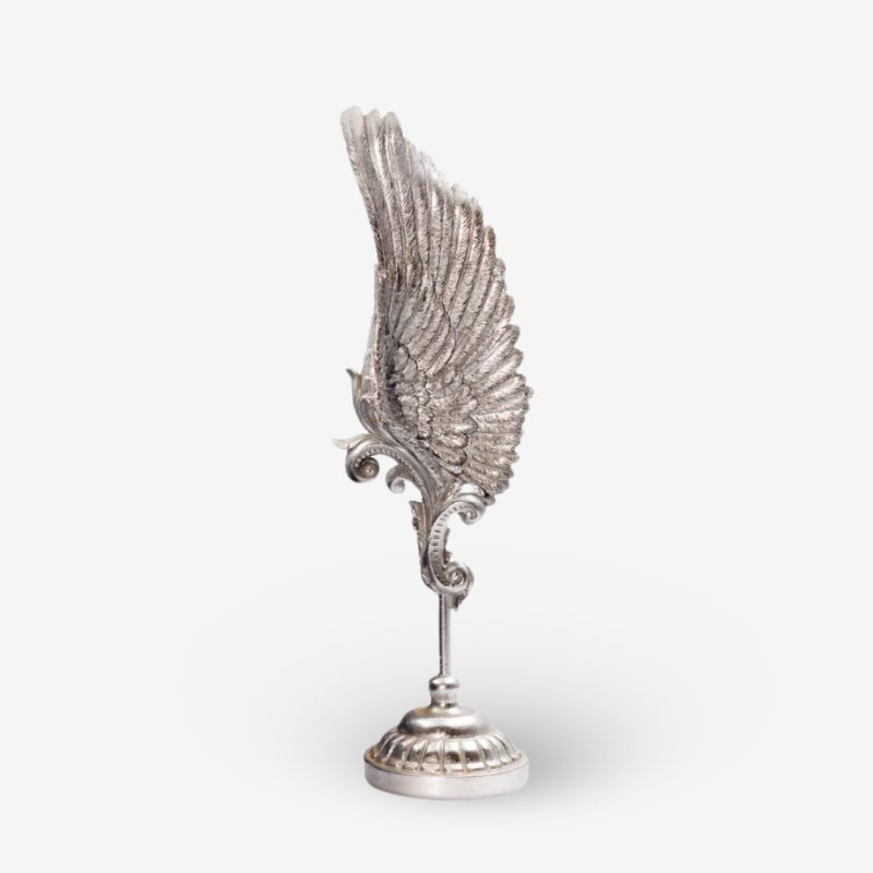 Sculpture Vole Feather Silver 14.5x11x46cm