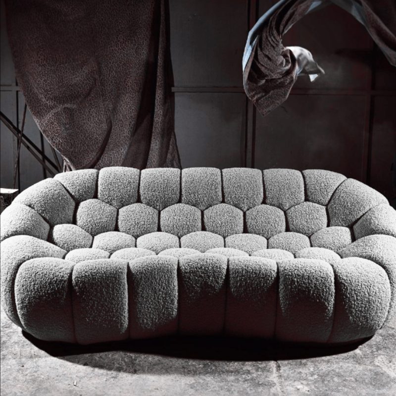 Sofa Honey Gray Boucle 236x108x77cm (15)