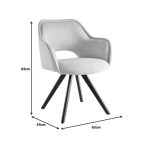 Karrige rrotulluese Sonia Grey E zezë 63x59x83cm (8)
