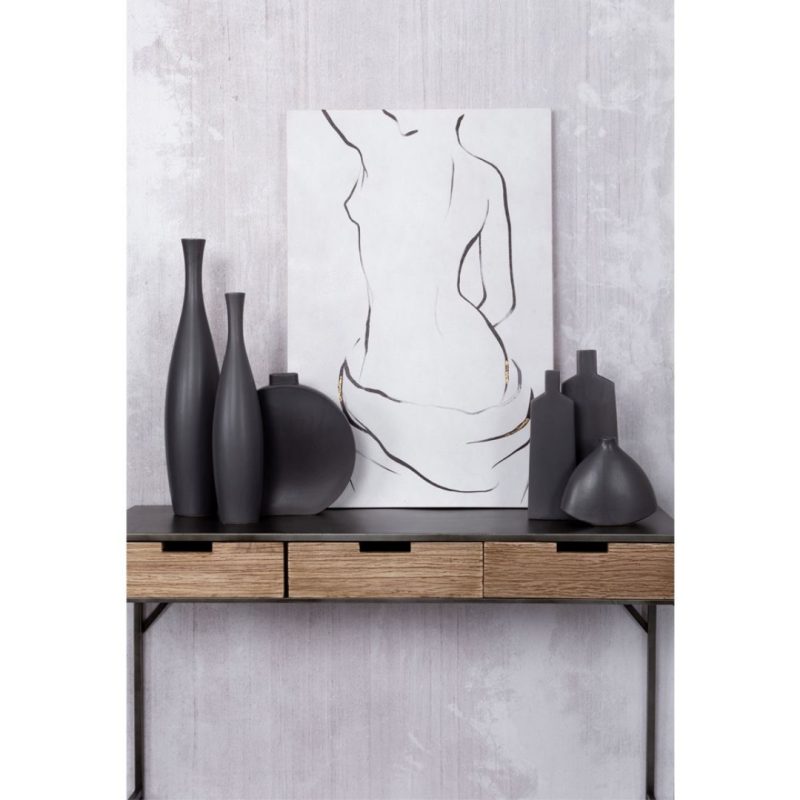 Vase Lui Mat Black 14.5x5x35cm (2)