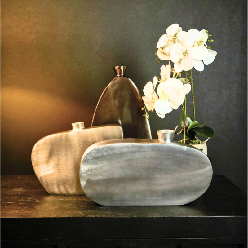 Vase Omnia Aluminum Champagne 29x5x21cm