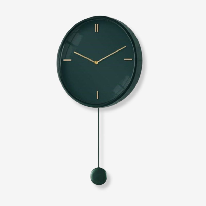 Wall Clock Sitta With Pendulum Green Ø35h70cm