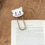 Bookmark Paper Clip L White Cat (2)