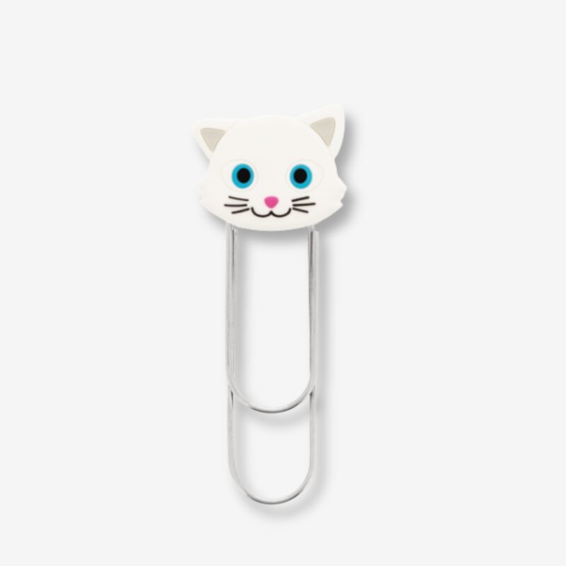 Bookmark Paper Clip L White Cat