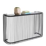 Console Wire Glass Black 142x89cm