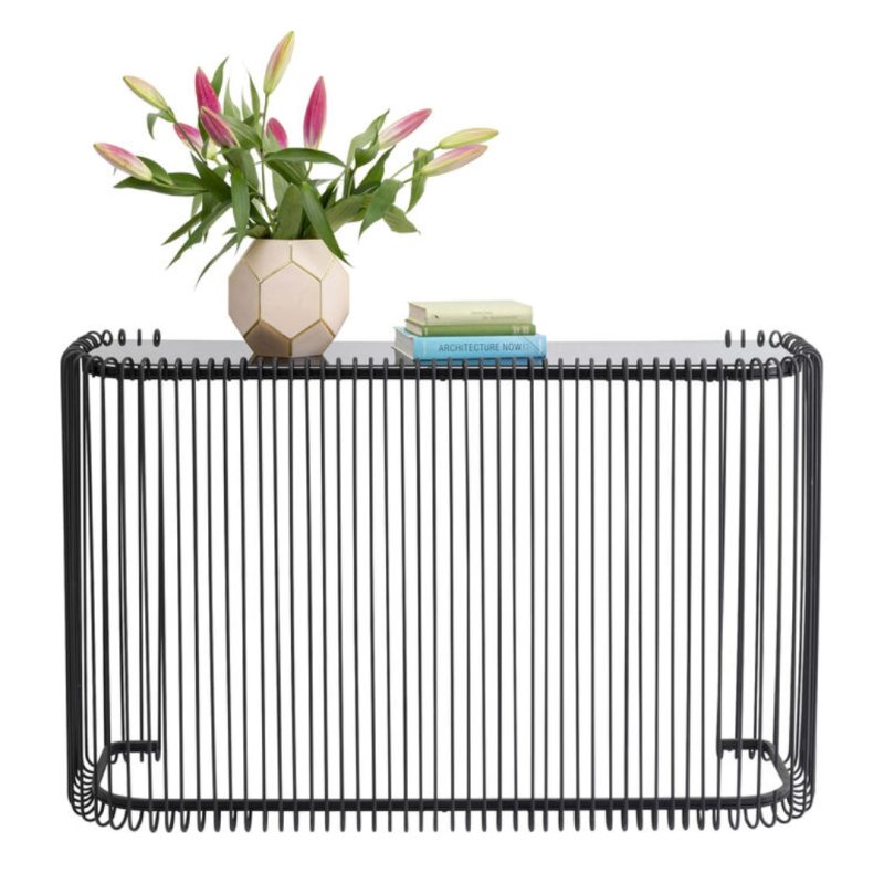 Console Wire Glass Black 142x89cm (2)
