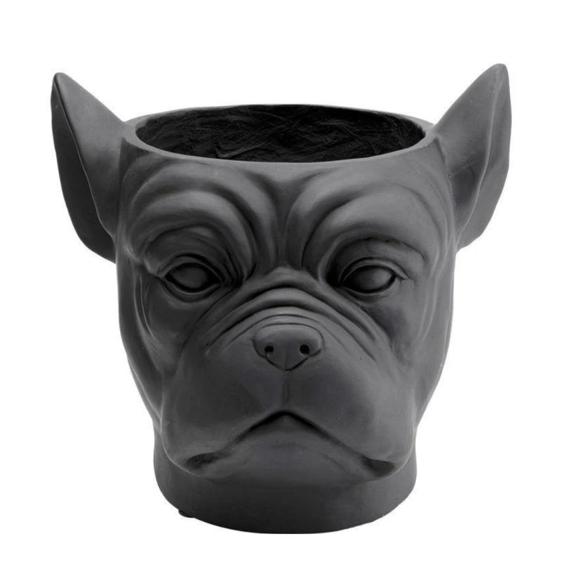 Deco Planter Bulldog Black