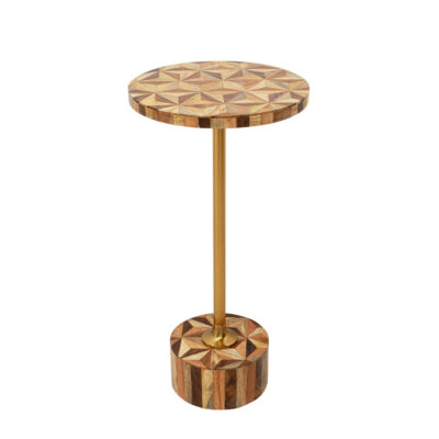 Side table domero geo brown Ø25cm