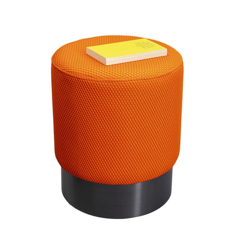 Stool Jody Orange Mesh Black Ø35cm (3)