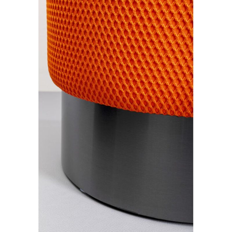 Stool Jody Orange Mesh Black Ø35cm (5)