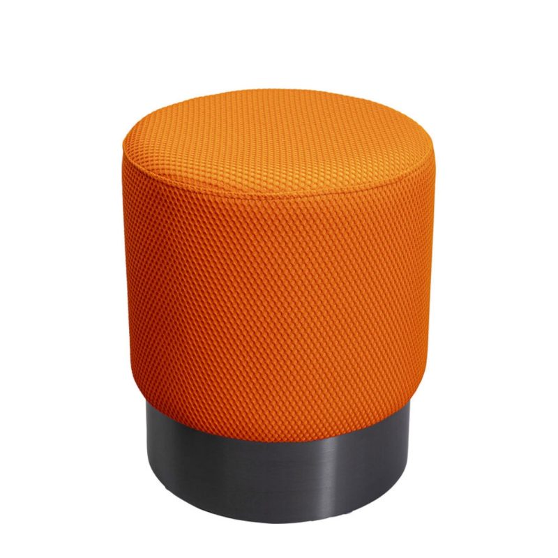 Stool Jody Orange Mesh Black Ø35cm