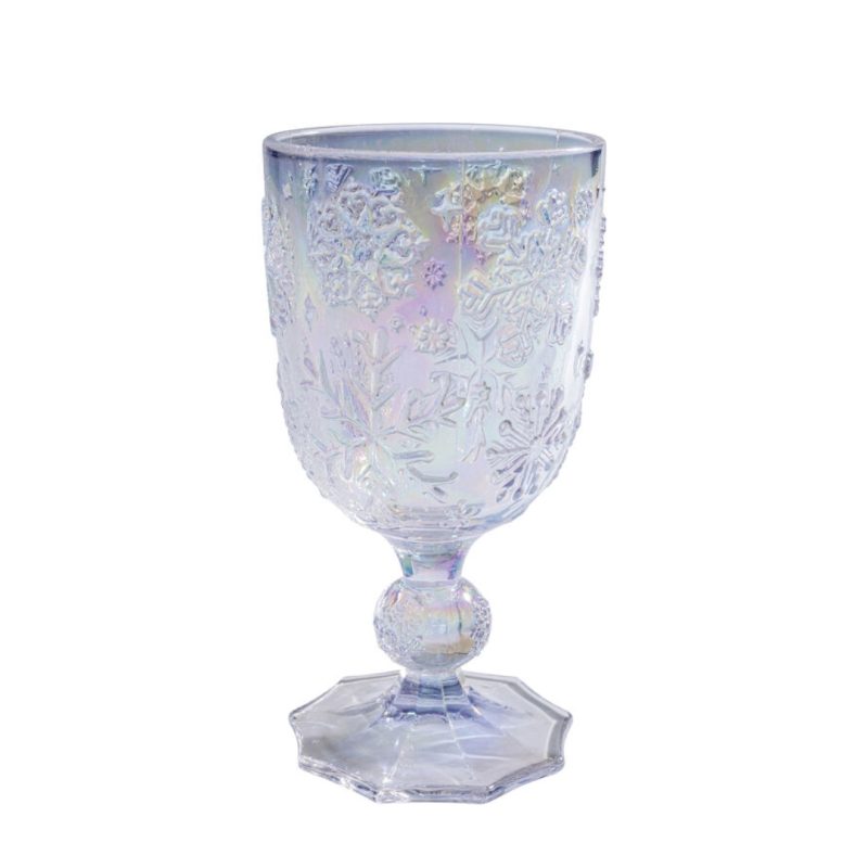Wine Glass Ice Flowers Colore