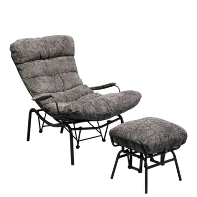 Armchair + stool vienna swing grey (2)