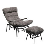 Armchair + stool vienna swing grey
