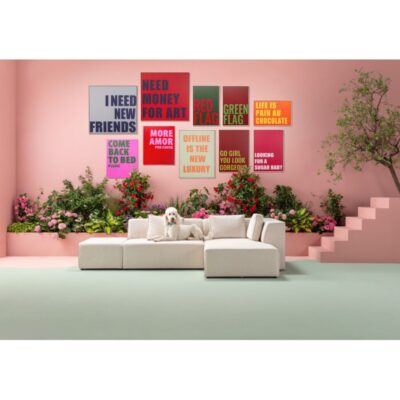 Framed Picture Red Flag 40x60cm (2)
