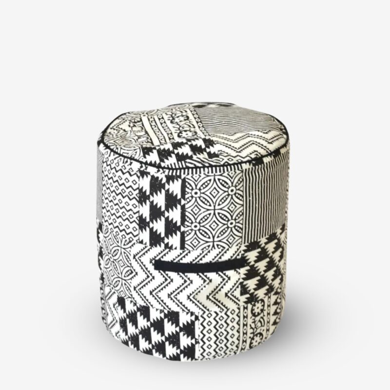 Pouf Island blackwhite Ø40cm 