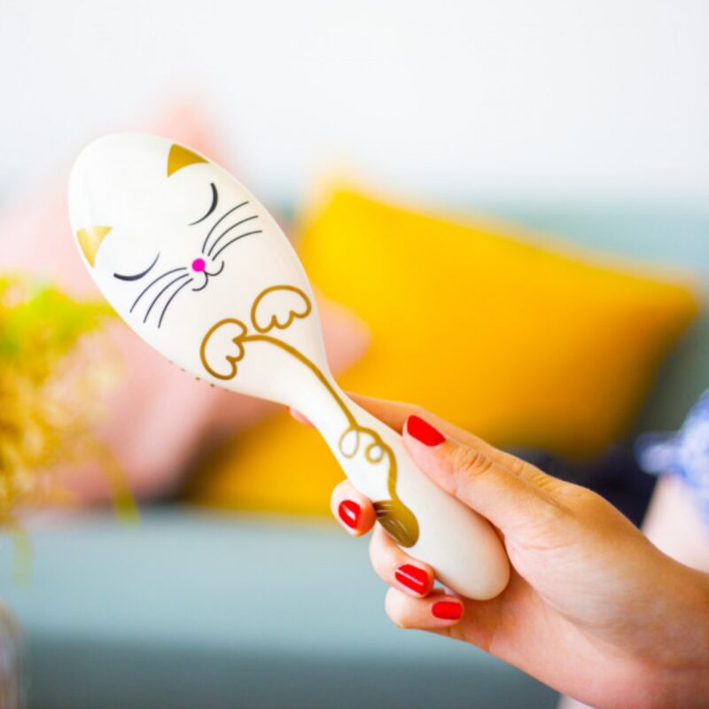 Small Hairbrush Ladypop White Cat (2)