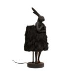 Table Lamp Animal Rabbit Fur Black Gold 50cm (2)