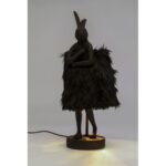 Table Lamp Animal Rabbit Fur Black Gold 50cm (3)