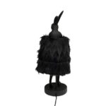 Table Lamp Animal Rabbit Fur Black Gold 50cm (4)