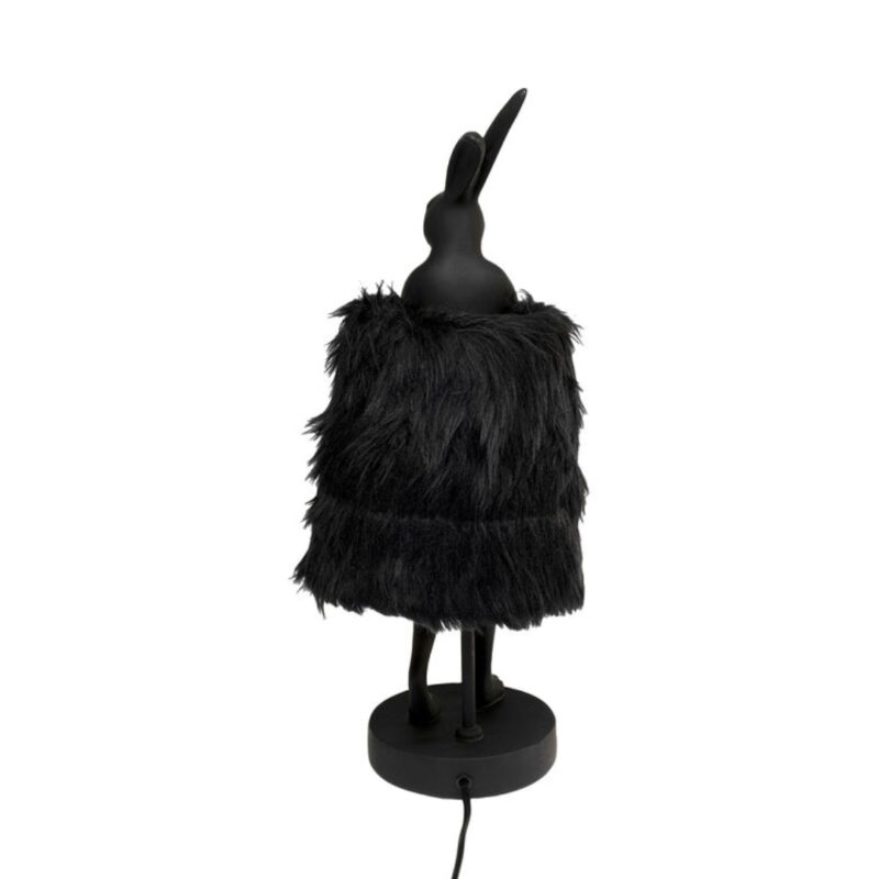 Table Lamp Animal Rabbit Fur Black Gold 50cm (4)