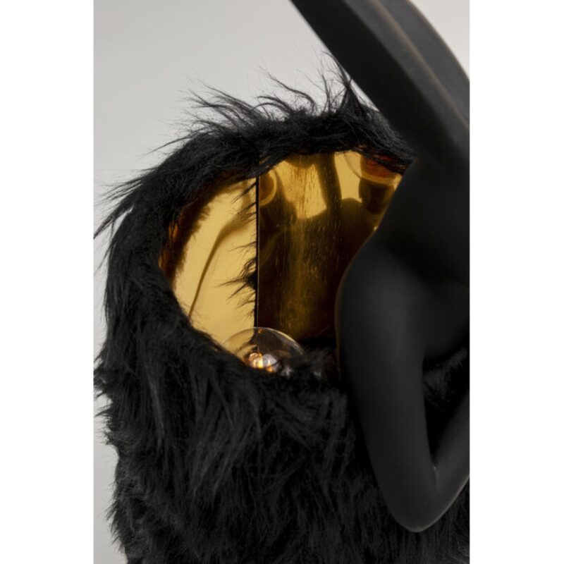 Table Lamp Animal Rabbit Fur Black Gold 50cm (6)