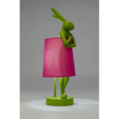 Table Lamp Animal Rabbit Green Pink 50cm (2)