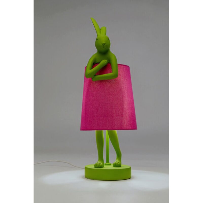 Table Lamp Animal Rabbit Green Pink 50cm (3)