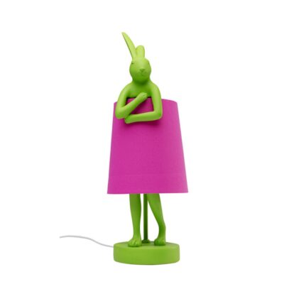 Table Lamp Animal Rabbit Green Pink 50cm