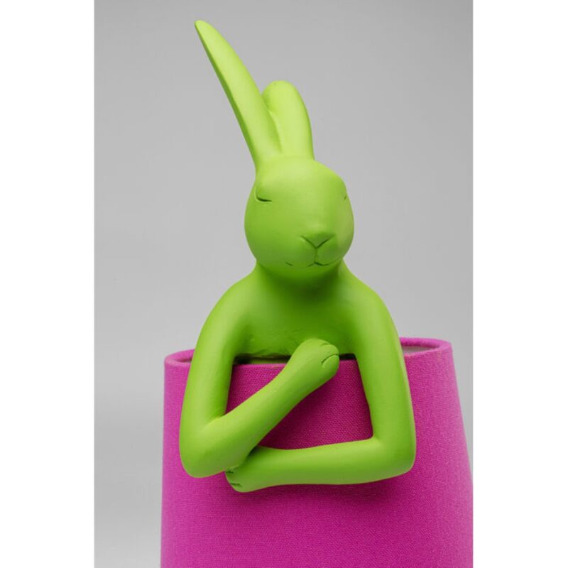Table Lamp Animal Rabbit Green Pink 50cm (7)