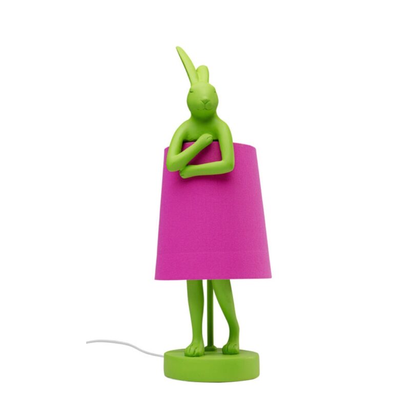 Table Lamp Animal Rabbit Green Pink 50cm